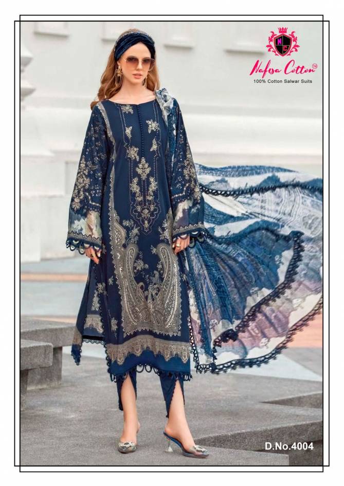 Safina Karachi Suits Vol 04 By Nafisha Karachi Cotton Dress Material Wholesale Price In Surat

